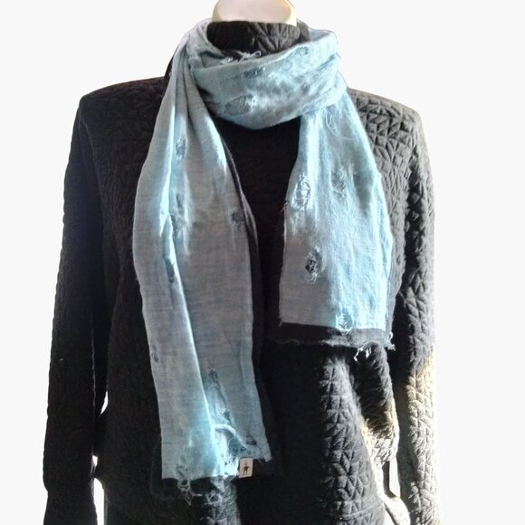 Long Smartwool Knit Scarf Distressed Shabby Frayed Grunge Shredder Boarder - Picture 2 of 9